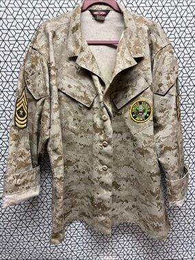 US Army Desert Digital Camo Utility Shirt Jacket with Patches